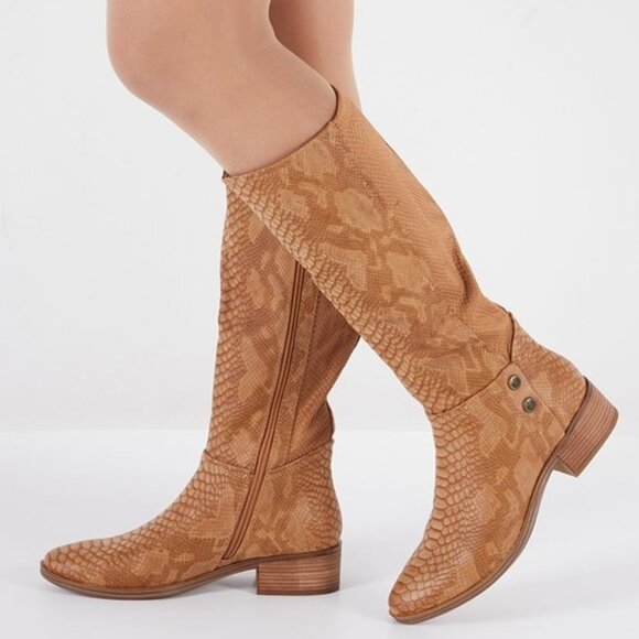 BareTraps Shoes - NIB [Baretraps] Madelyn Brown Snake Print Knee-High Boots Womens Multiple Sizes!